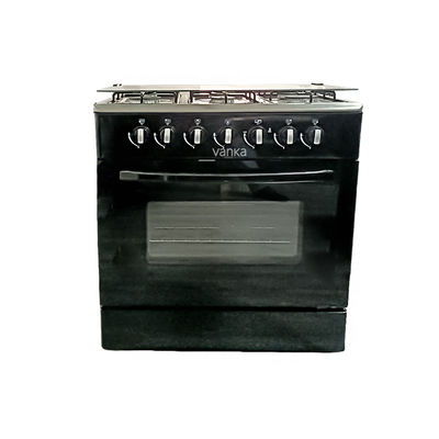 Four à gaz à 4 brûleurs multifonctionnel avec convection et support de cuisine en verre trempé intégré pour la maison et le camping-car